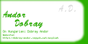 andor dobray business card